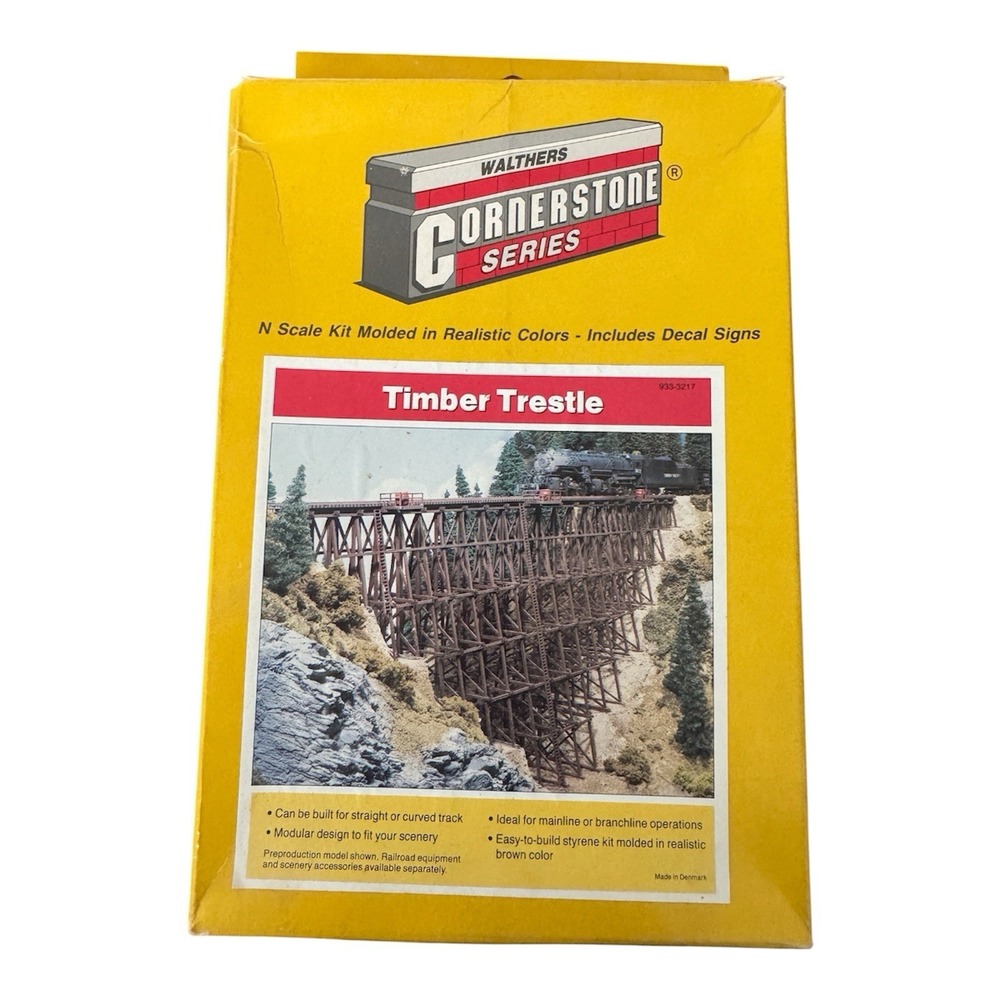 CORNERSTONE Series Walthers NScale Timber Trestle Kit 933-3217Some Parts Missing